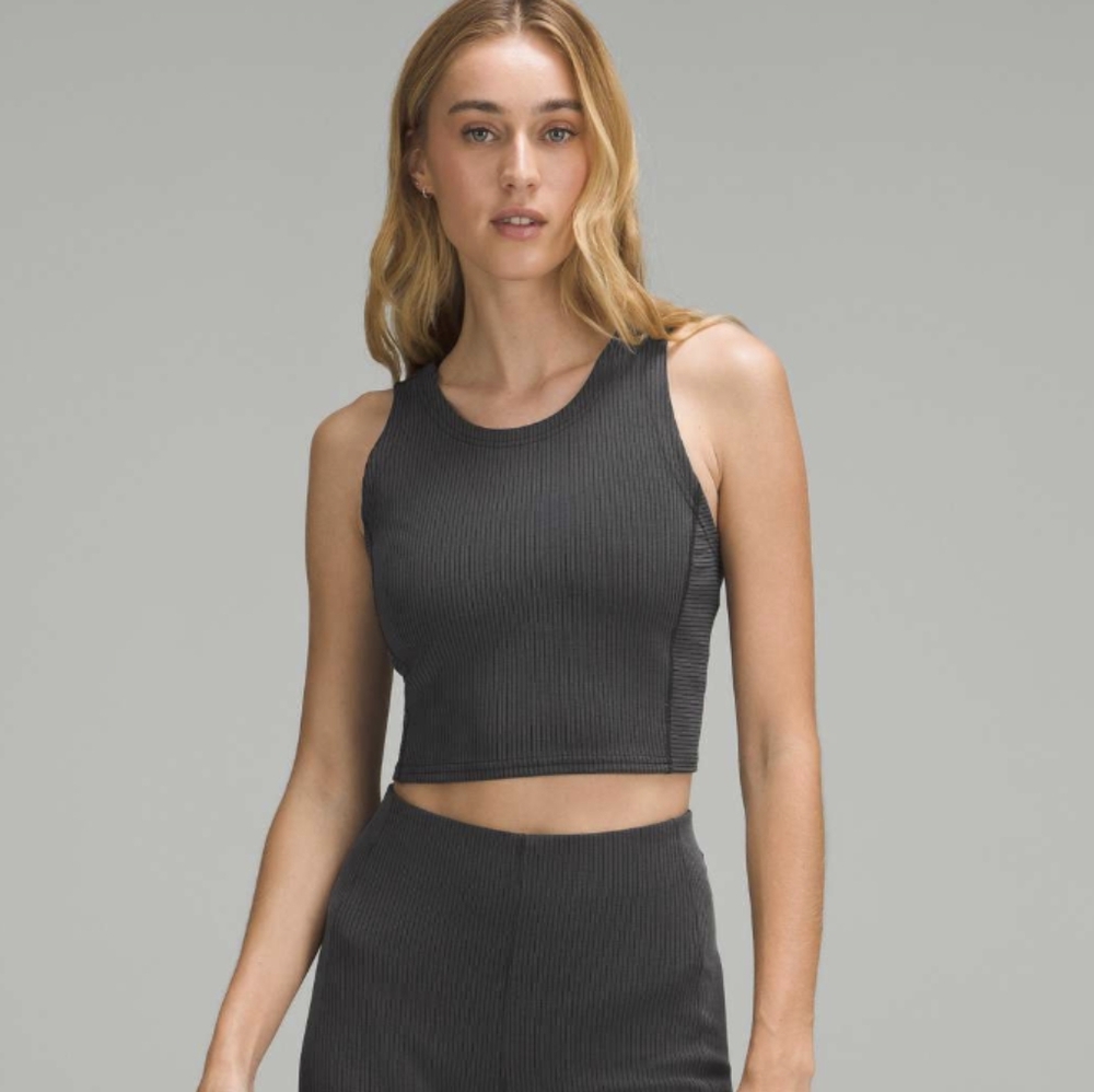 Lululemon Ribbed Softstreme Cropped Tank Top Black